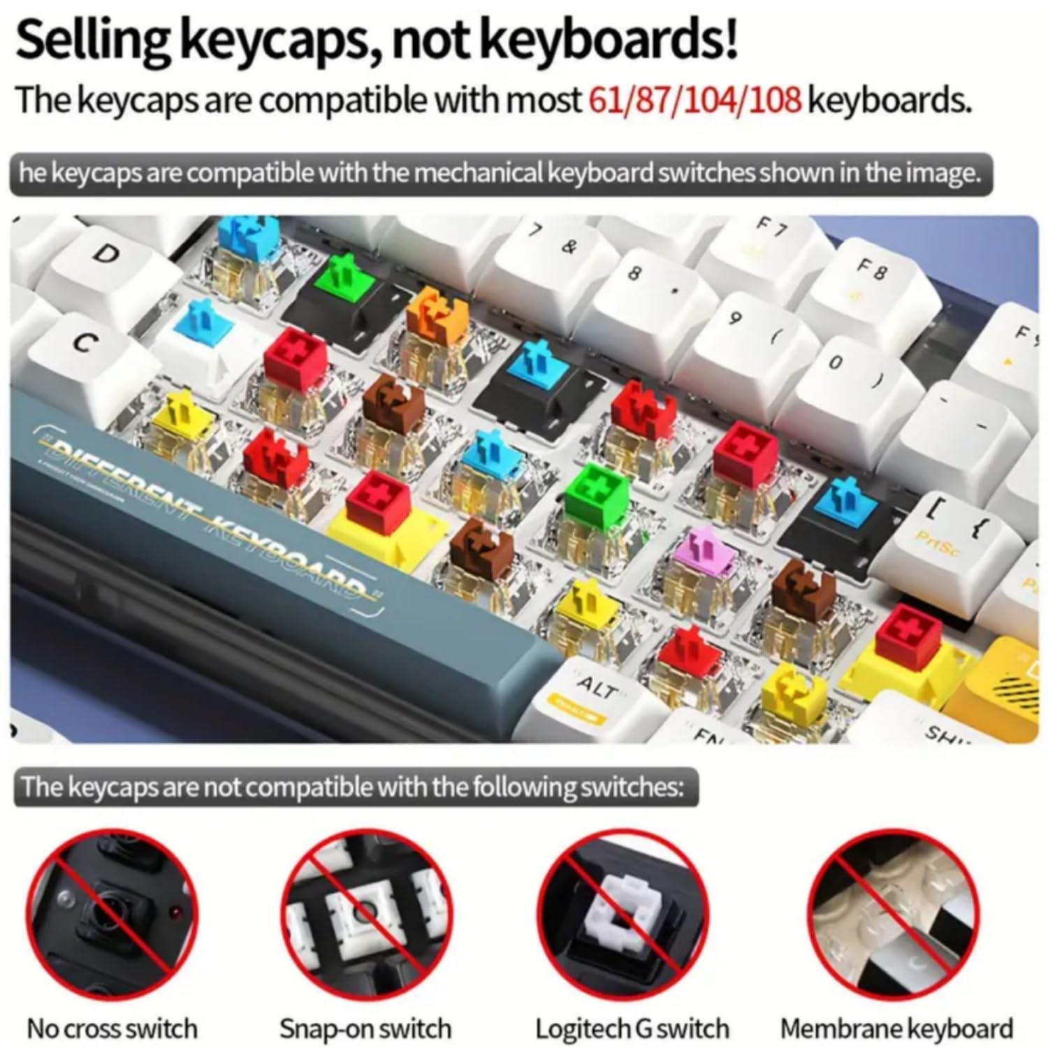 League Jinx Set di 12 Keycaps PBT ad alta densità OEM profilo Dye sublimazione layout ideale per creatori di contenuti e appassionati di sport