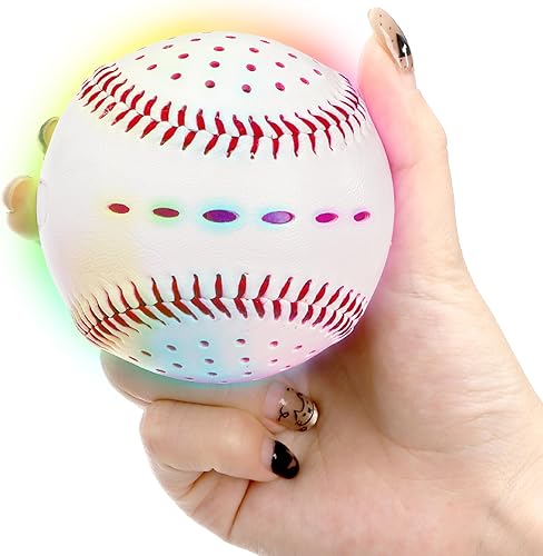 Miniatura 4 de Tebery Béisbol iluminado con 6 colores cambiantes, béisbol que brilla en la oscuridad, regalo de béisbol de tamaño oficial para niños y niñas, niños
