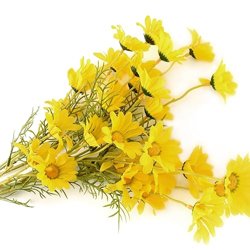 Artificial Daisy Flowers 6 Bundles 21” Faux Silk Daisy Flowers