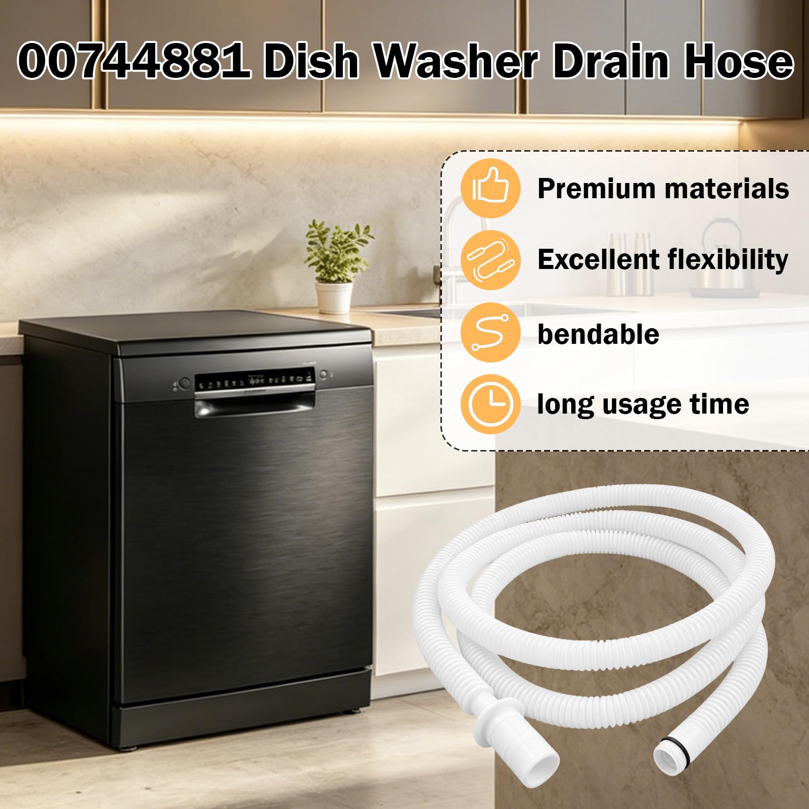 00744881 Geschirrspüler Ablaufschlauch für Bosch Geschirrspüler Drainage