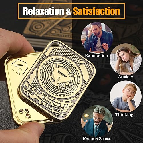 Miniatura 6 de Juguete magnético para ansiedad, juguete deslizante de metal fresco, póker háptico, moneda háptica, tarjeta de empuje, EDC Fidget Spinner para