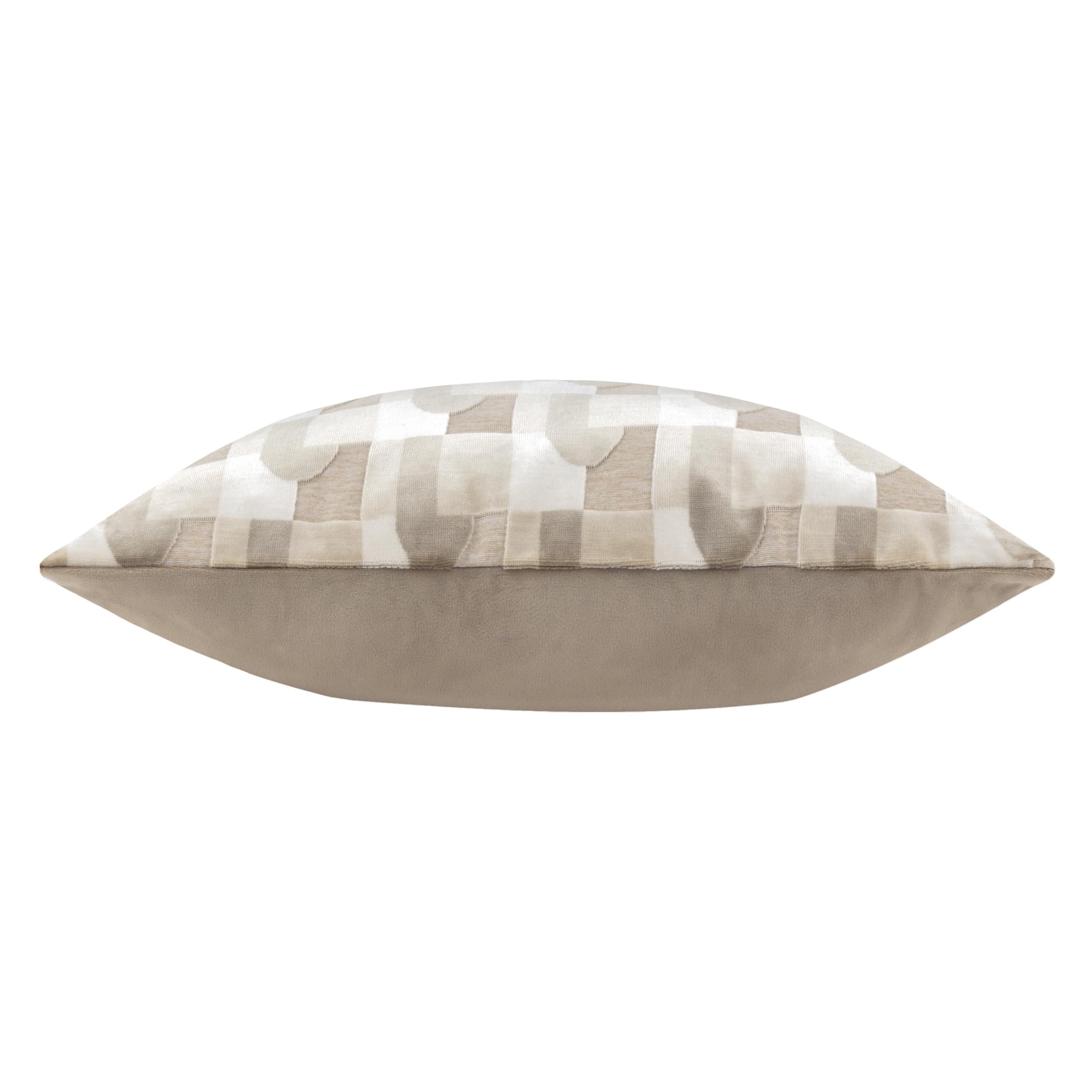 Paoletti Keela Geometric Cut Velvet Cushion Cover, Natural, 50 x 35 cm (Pack of 1) - Image 3
