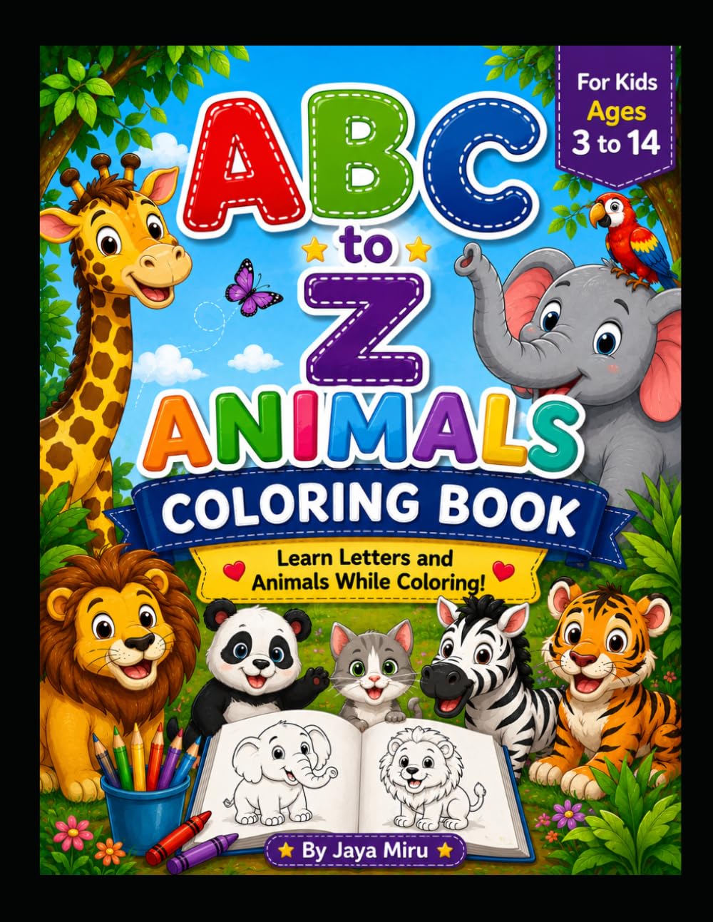 ABC Animals Coloring Book: Learn Letters with Cute Animals from A to Z