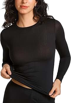 SOULVOR Natrelax Long Sleeve Shirts for Women Modal Ribbed Going