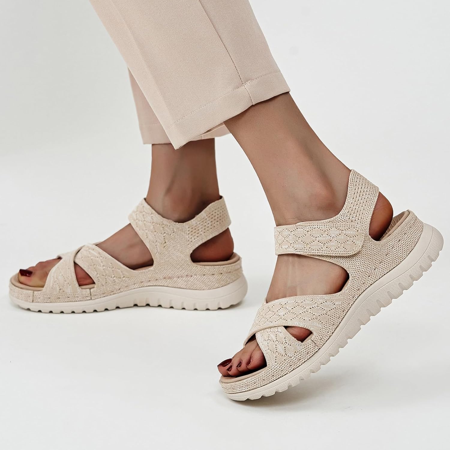 Womens Sandals Summer Dressy Gladiator Flat Comfortable Walking Shoes with Non Slip Casual Beach Sandal