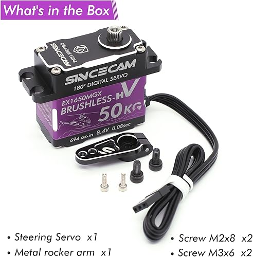 Miniatura 7 de Servos digitales sin escobillas impermeables de alta velocidad de 110.2 lbs, servos de dirección de alto par de torsión de 8.4 V, caja de aluminio