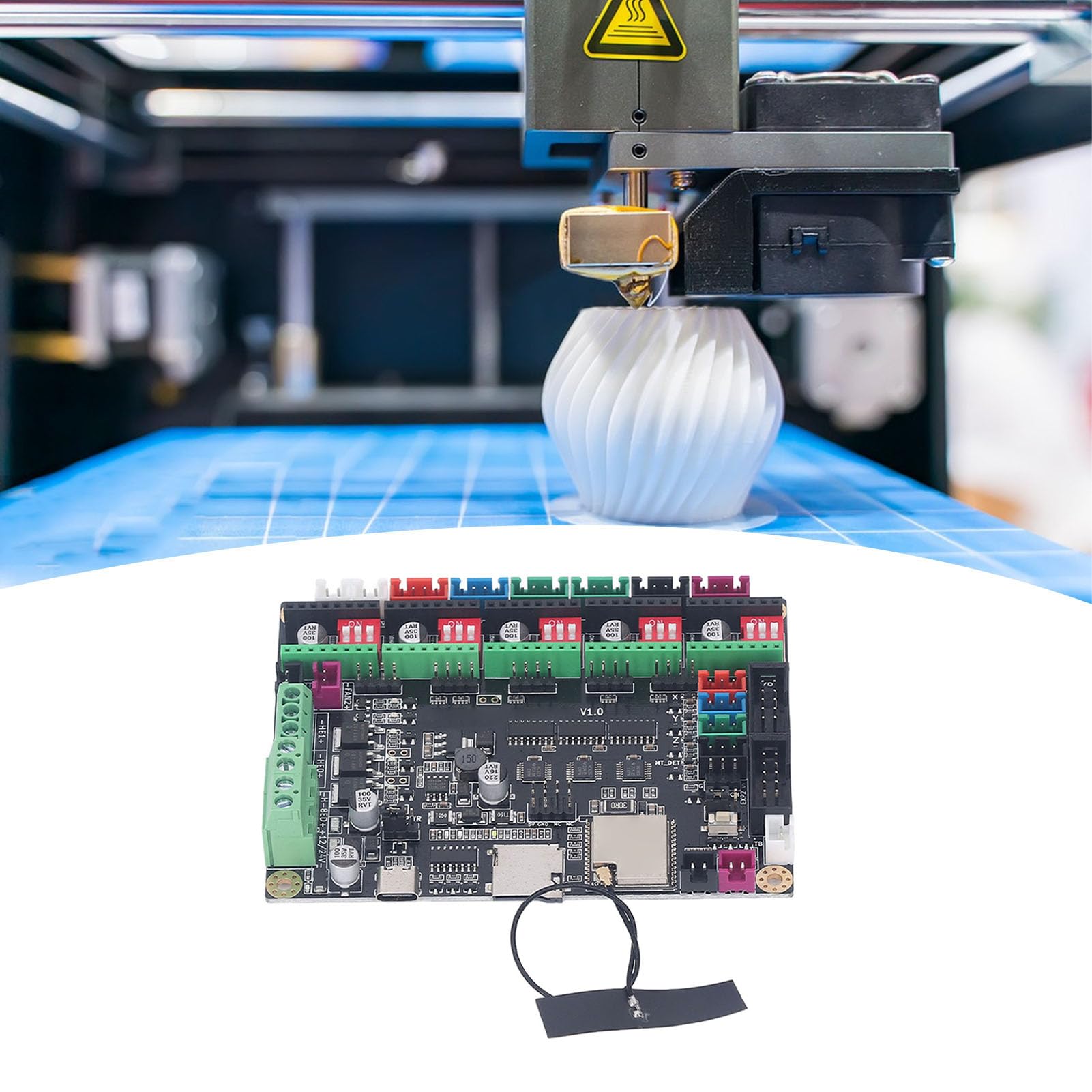 Płyta sterująca drukarki 3D kompatybilna z płytą główną MKS TinyBee V1.0-5 sztuk sterowników i radiatorów silników krokowych TMC2209 - DC 12 V do 24 V - Dwurdzeniowy 32-bitowy