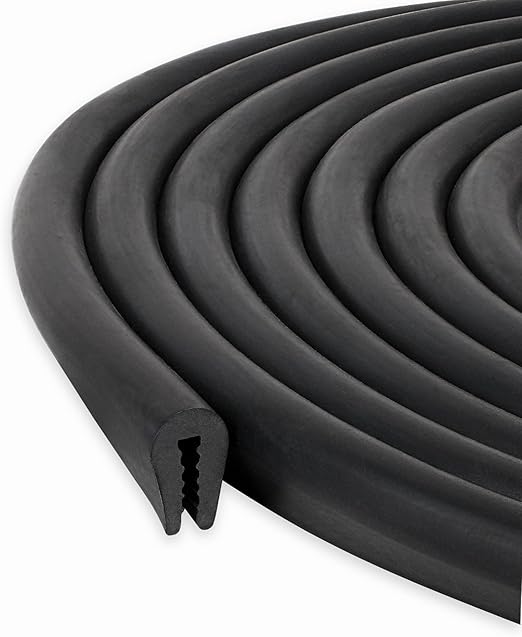 Black U Channel Edge Trim Seal EPDM 15/32" high x 19/64" Wide (20 Feet)