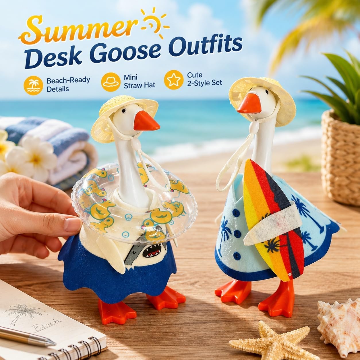 Summer and Hawaiian 7 Inch Desk Goose Outfits image 2