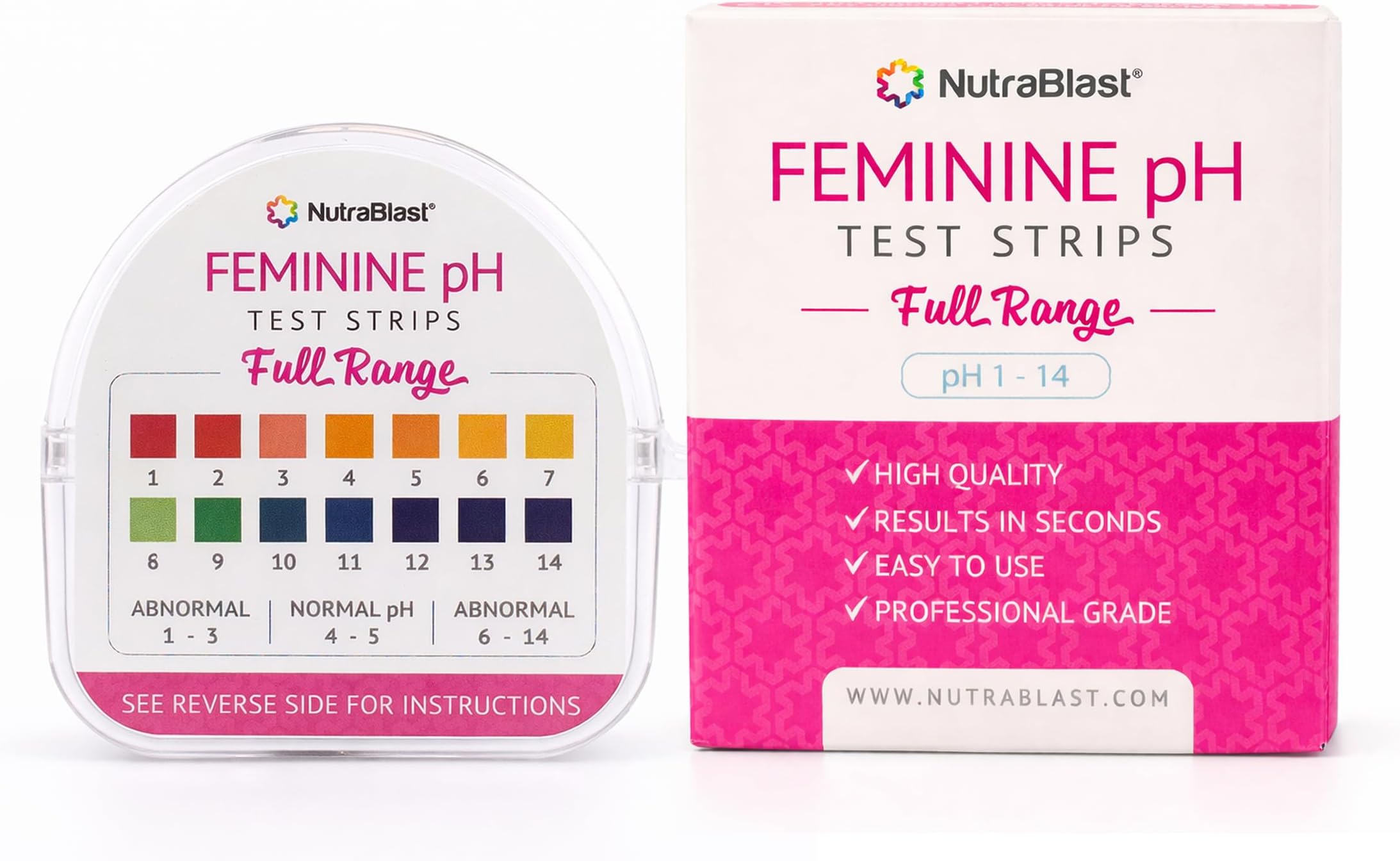 NutraBlast Feminine pH Test Strips 1-14