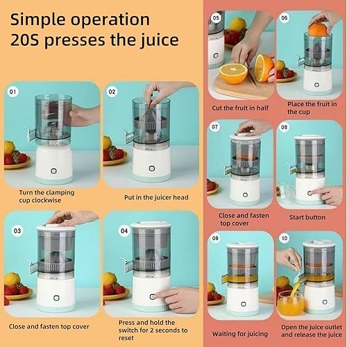 Miniatura 5 de Exprimidor de separación automática actualizado 2025, máquina exprimidora recargable de verduras y frutas, máquina de jugo fácil de limpiar,