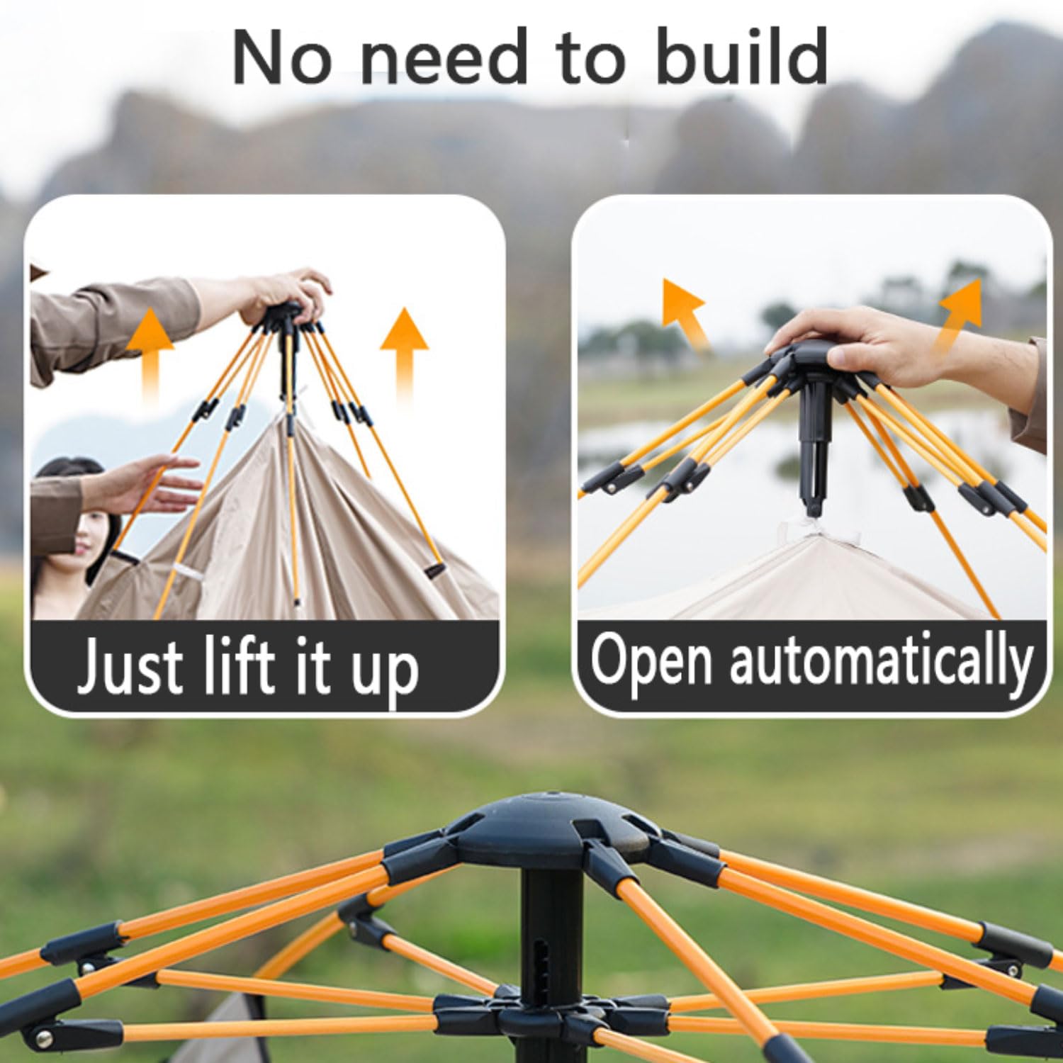 Zelt 2/3/4 Person Ultraleichte Campingzelt Leichtes Pop Up Wurfzelt mit Tragetasche 4 Saison Wasserdicht Winddicht Kompakt Kuppelzelt Einfache Einrichtung für Hiking Wandern Camping Outdoor