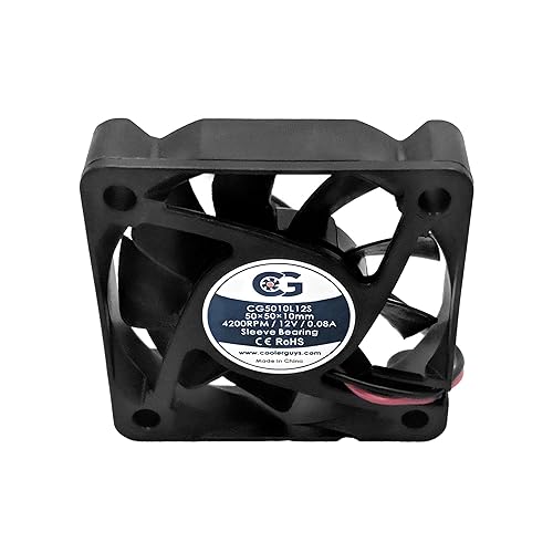 Miniatura 5 de Coolerguys Ventilador ultra silencioso de 12 V para dispositivos Pi, impresoras 3D y microelectrónica (1.575 x 0.787 in)