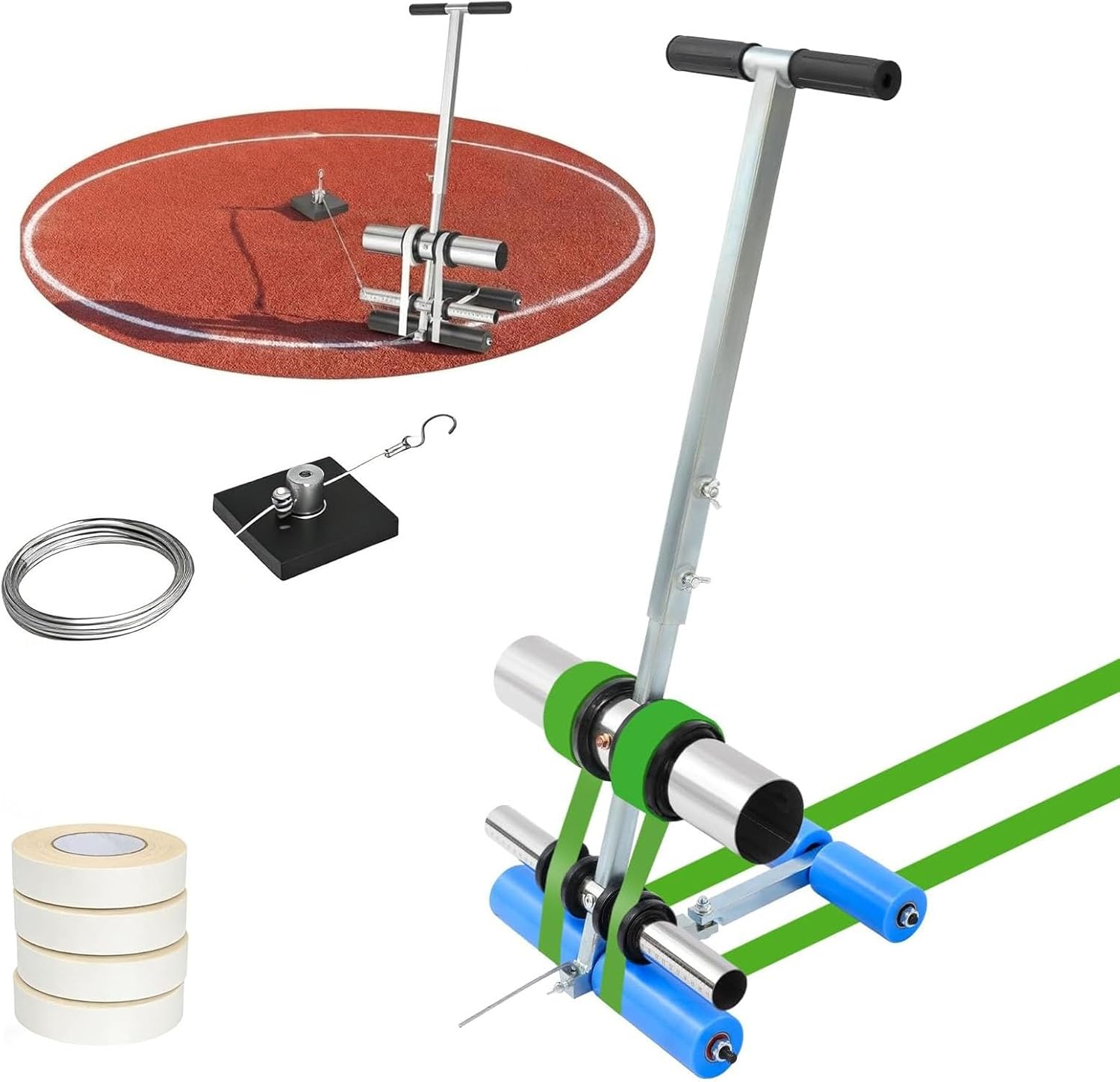 Line Striping Machine, with Drawing Circle Kit, Parking Lot Striping Machine for Driveway, Asphalt Or Concrete, Basketball Courts, Pickleball Court, Road Warning