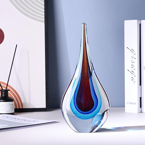 Miniatura 7 de Escultura de vidrio soplado a mano, decoración única de estilo mediterráneo, figura de cristal con acabado similar al cristal, pisapapeles