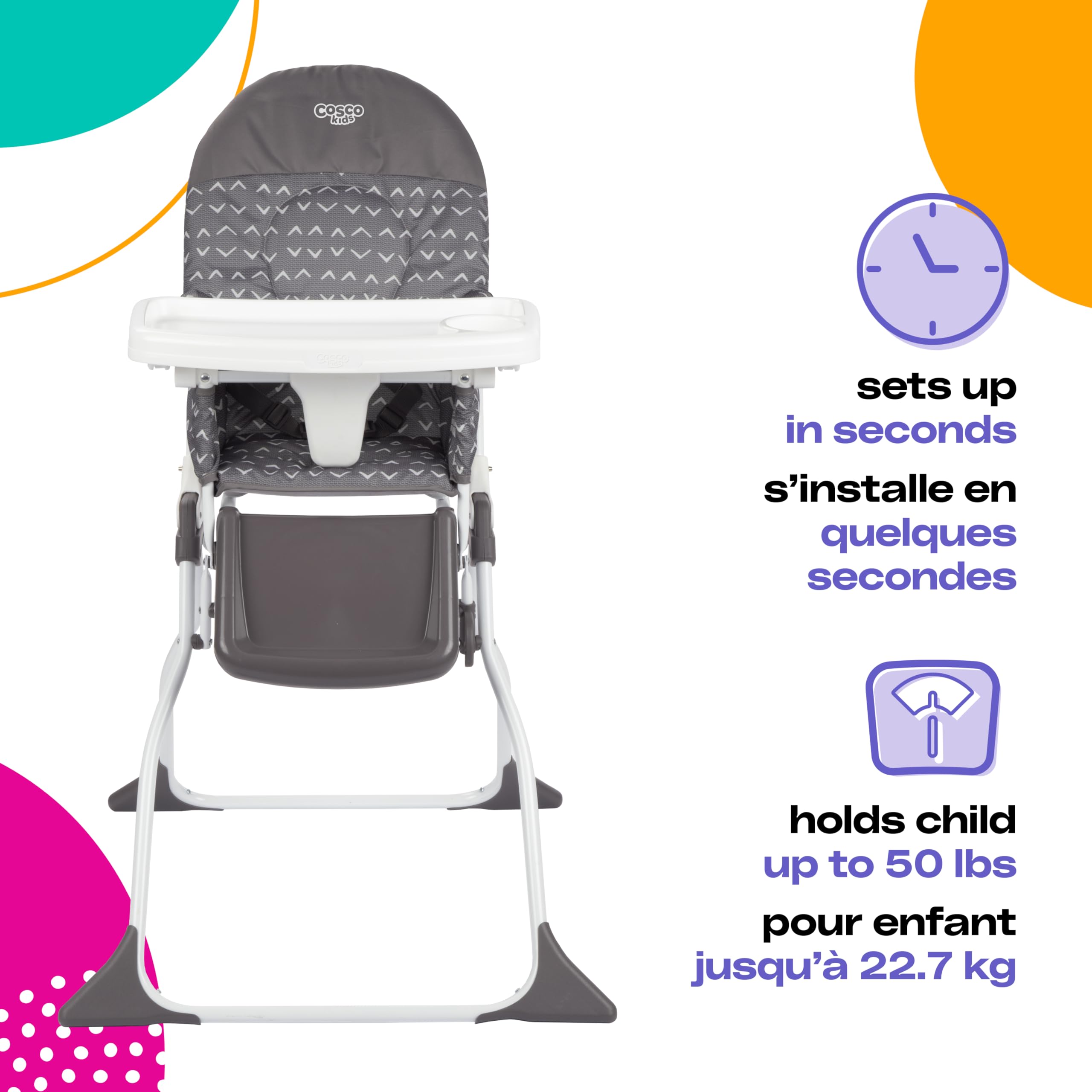 Cosco Simplefold LX high chair - Grey Fletcher ,1.0 Count : Amazon