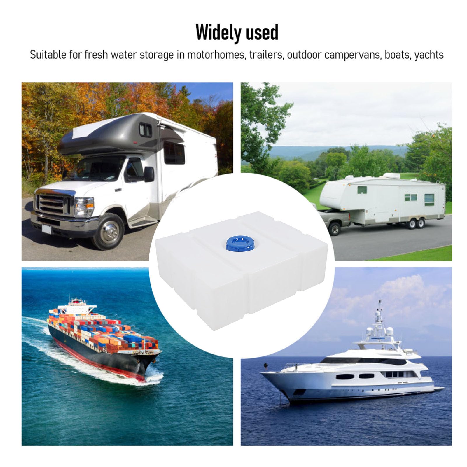 Locadenz 785 x 655 x 255 mm RV Frischwassertank, 33 Gallonen Lebensmittelqualität RV Wassertank, LLDPE Leckfestes Wasserbehältertank für Anhänger Boote Yachts