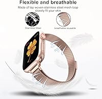 Vista 35 de CTYBB for Apple Watch Band Series Ultra SE 8 7 6 5 4 3 2 1 38mm 40mm 41mm 42mm 44mm 45mm 49mm, Stainless Steel Slim & Thin Mesh Magnetic Clasp Strap