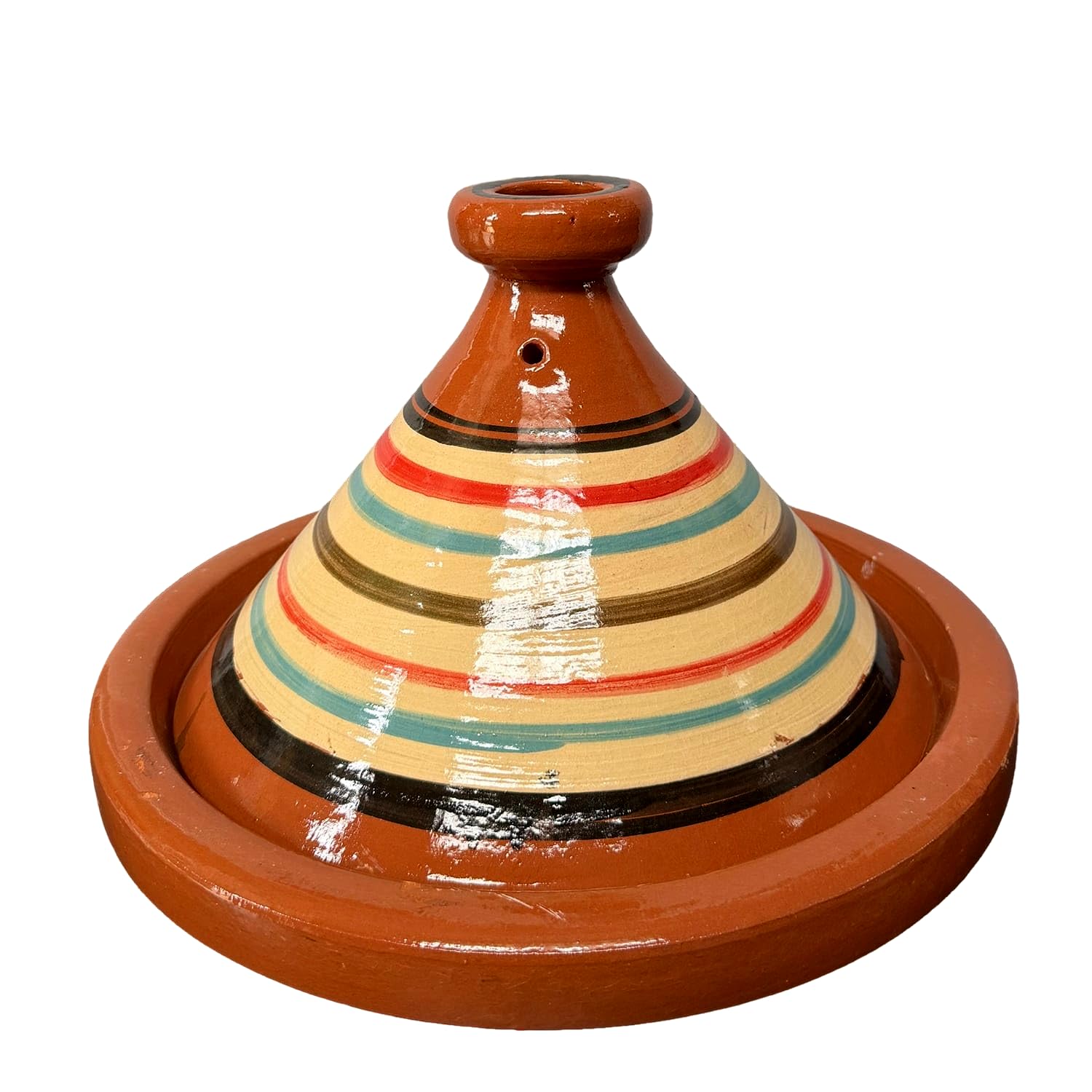 Tajine XL 35 cm Terracotta handbemalt – traditioneller marokkanischer Topf + kostenloses E-Book 0107261115