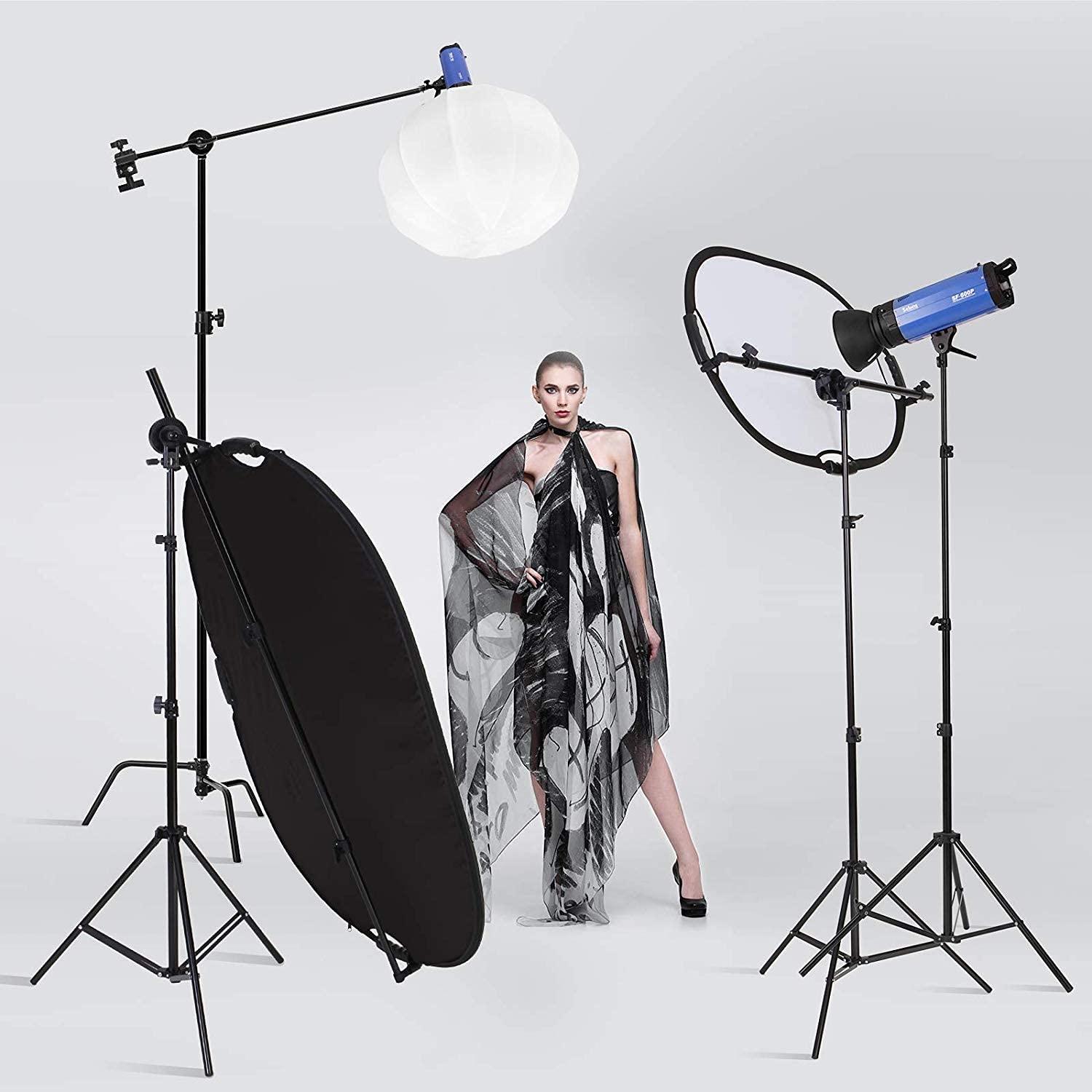 5 en 1 Reflector de Luz Oval 100x150CM Plegable Portátil con Asa Iluminación Estudio Fotográfico Fotografía al Aire Libre, Color Negro, Blanco, Oro, Plata, Translúcido