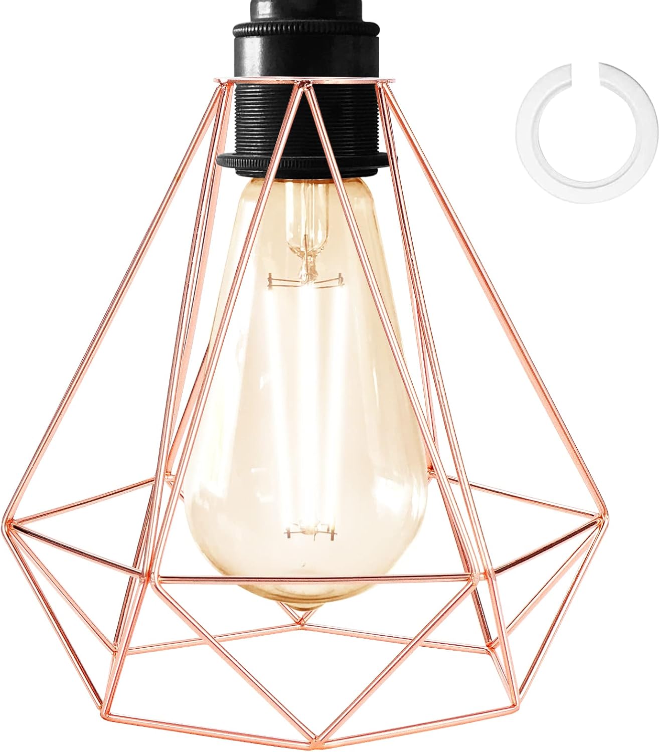 COLLBATH Vintage Lampenschirm - Industriestil Metalldraht Gold E27