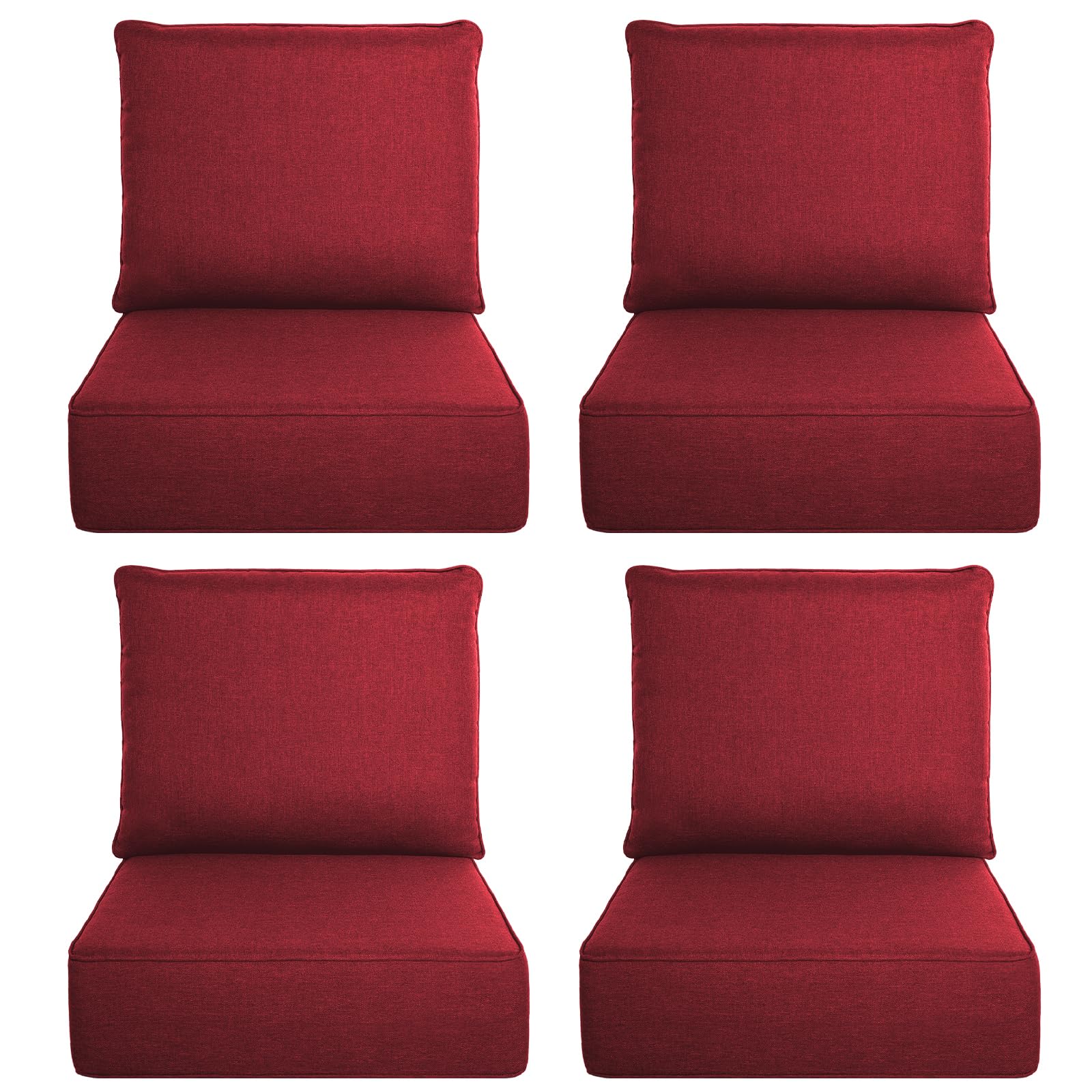 Luxury Outdoor Seat Cushion Set-22 x 24 x 6 Inch Outdoor Chair Cushions with Water Resistant &amp; Removable Cover Outdoor Cushions for Patio Furniture Chair Sofa Couch