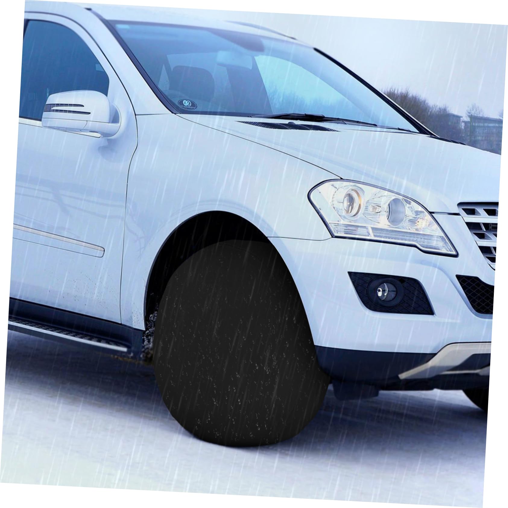 Zerodeko 4pezzi Copriruota Oxford Protezione per Pneumatici di Camper Auto Camion e Roulotte Elasticizzato per Fissaggio Sicuro