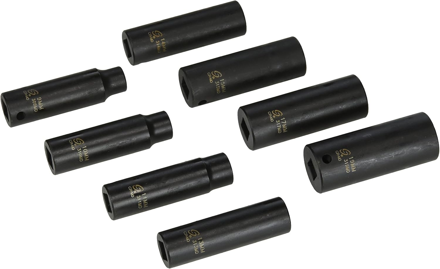Sunex 3653 3/8-Inch Drive Deep Metric 6 Point Impact Set, 8-Piece