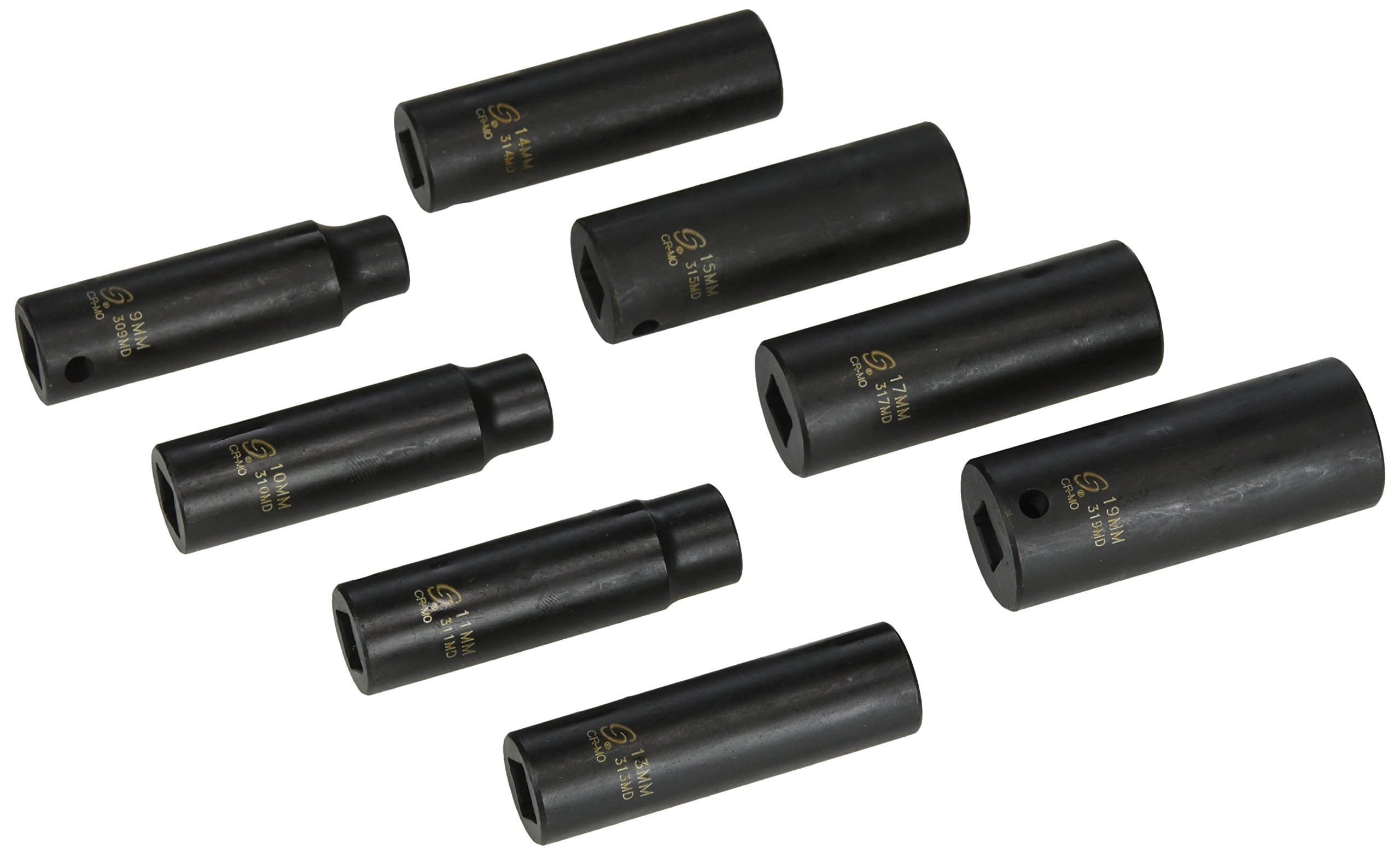 Sunex 3653 3/8-Inch Drive Deep Metric 6 Point Impact Set, 8-Piece