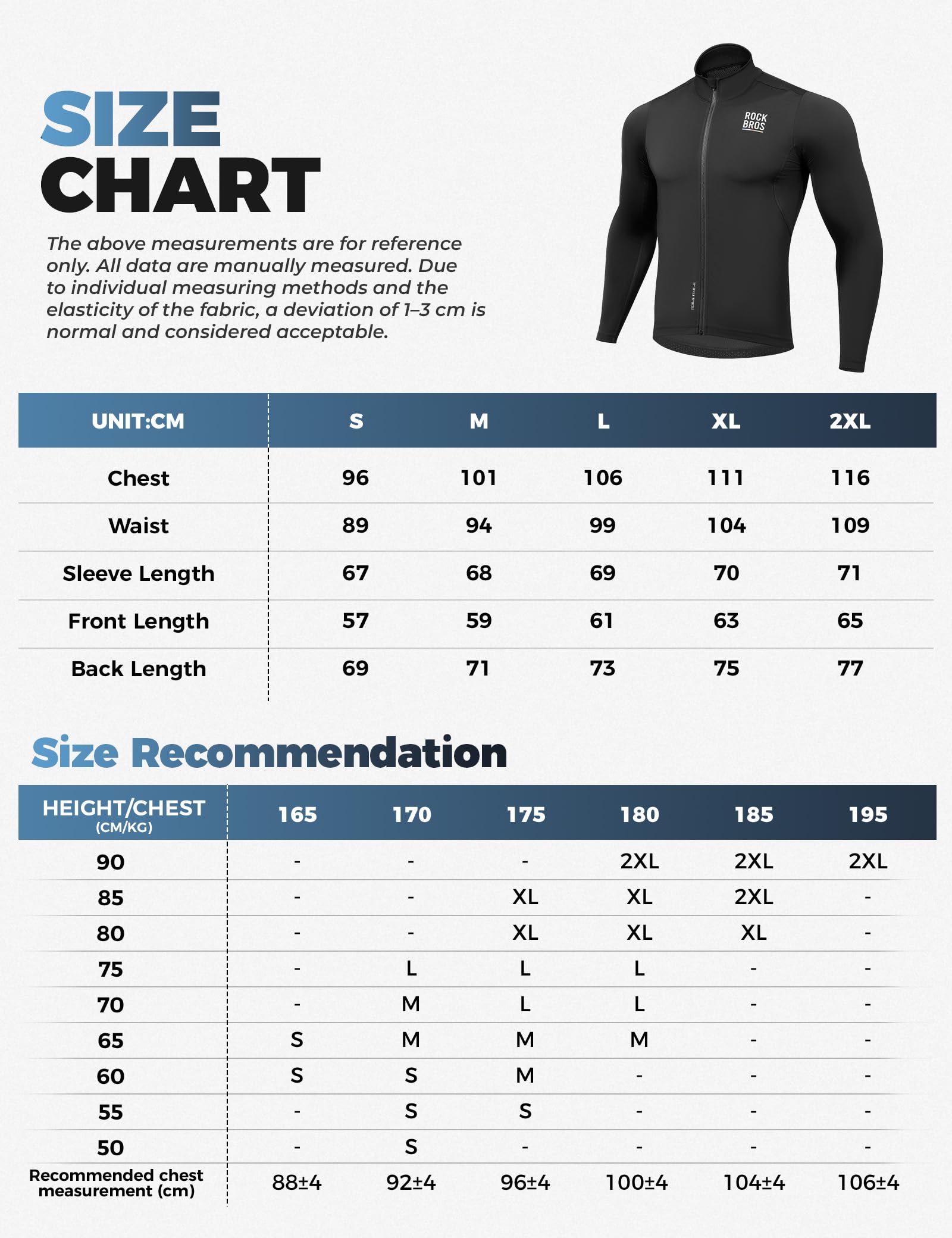 ROCKBROS Road to Sky Maglia Ciclismo Uomo, Elastico Antivento Sportivo | Manica Lunga Asciugatura Rapida, 3 Tasche con orlo antiscivolo, Traspirante per MTB, Gravel, Bici da Strada