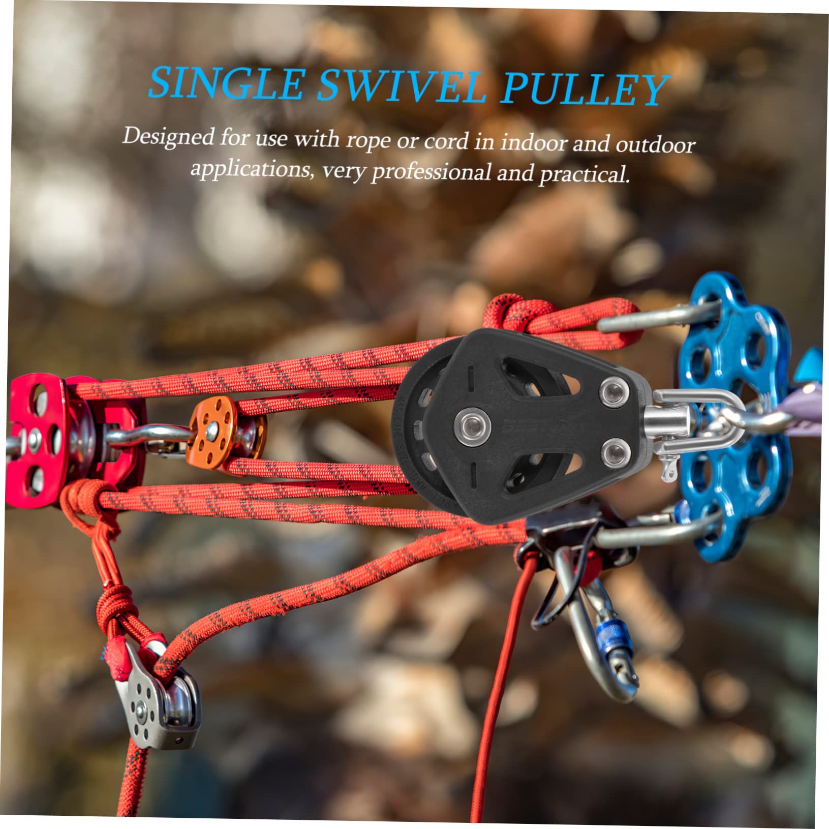 Produktbild von Milisten 2er-Set Nylon-Rollenzubehör Für Segelboote – Schiebepulley Mit Edelstahlhalterung, Schwarz, Für Seilzüge, Kajaks Und Yachten