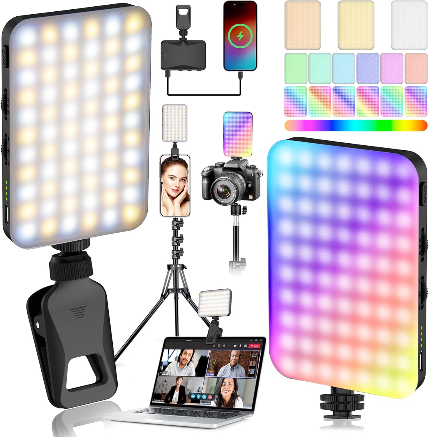 Amazon.com: 91 LED Portable Charger Selfie Light Video Conference ...