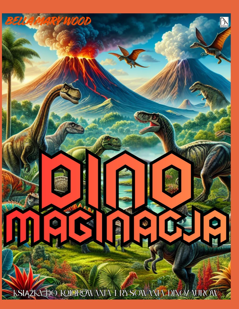 DINO-MAGINACJA Książka do kolorowania i rysowania dinozaurów: dinozaury kolorowanki