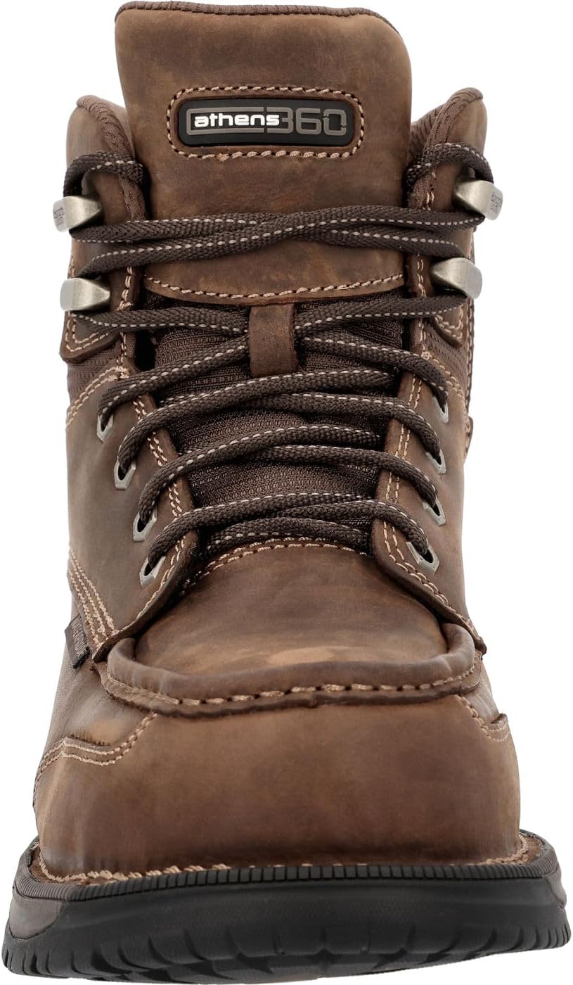 Georgia Boot Athens 360 6" Side-Zip Waterproof Nano Composite Toe Moc-Toe Work Boot