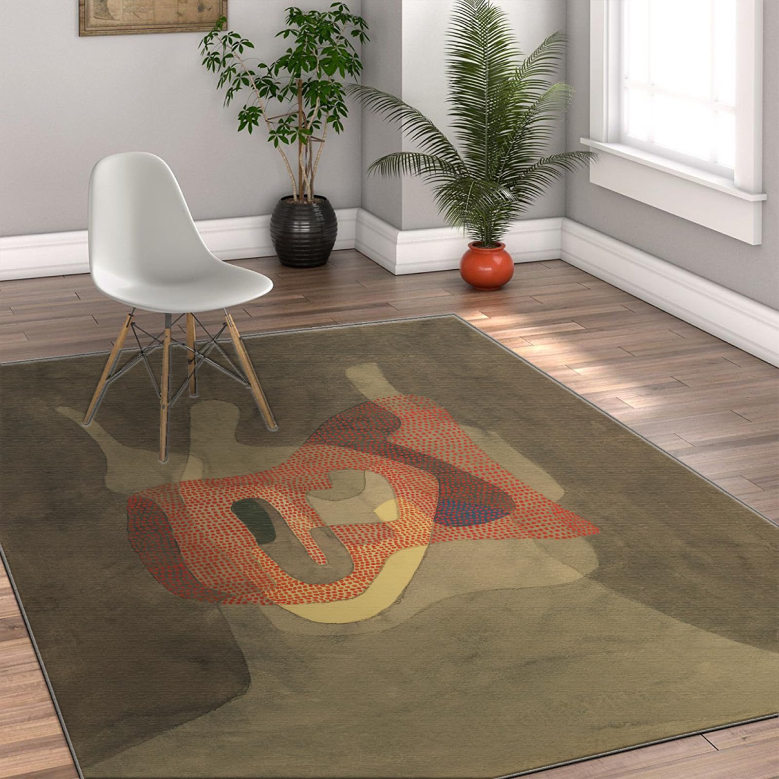 Alfombra de área Abstracta Vintage 60x90cmPaul Klee Art Rug para Sala de Estar Alfombra Suave de Pelo bajo Alfombras Lavables para Piso con Respaldo de Goma