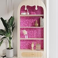 Vista 6 de CRE8TIVE Papel tapiz de seda texturizado para dormitorio de niñas, 12 x 354 pulgadas, papel adhesivo rosa sólido, impermeable, extraíble, hojas