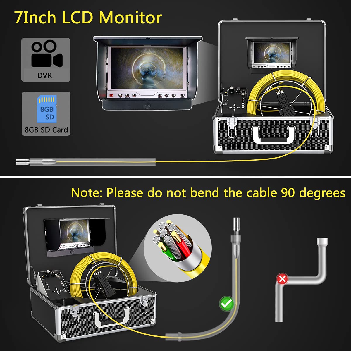 Buу 1 gеt 1 🔥 Sewer Camera 100ft with Locator, 512Hz Sonde Transmitter Plumbing Camera Snake with DVR Recorder, Inspection Cam with 7 LCD Monitor with Fiber Optic Cable Wire (8 GB SD Card Included) (100ft/30m) Onе-Dау Sаlе: Uр tо 60% оƒƒ Sewer Camera 100ft with Locator, 512Hz Sonde Transmitter Plumbing Camera Snake with DVR Recorder, Inspection Cam with 7 LCD Monitor with Fiber Optic Cable Wire (8 GB SD Card Included) (100ft/30m)