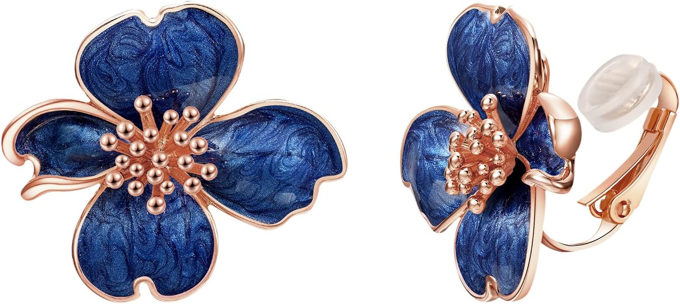 Clip on Earrings Women, 14K Gold Plated Earrings for Sensitive Ears, Fashion Women's Earrings Jewelry Birthday Gift for Wife Grandma Daughter Girls on Christmas Thanksgiving