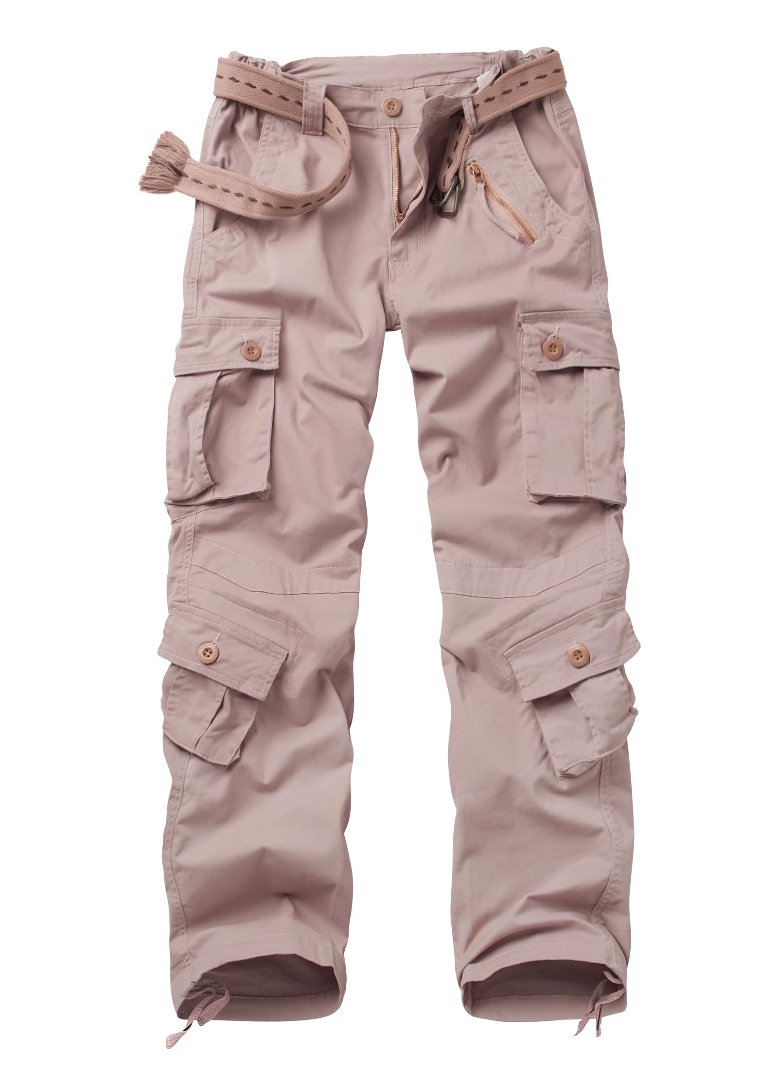 Cargo Pants Women Baggy Camo Tactical Pants Straight Leg Casual Y2K Work Trousers with 9 Pockets No Belt, Purple Gray, 8