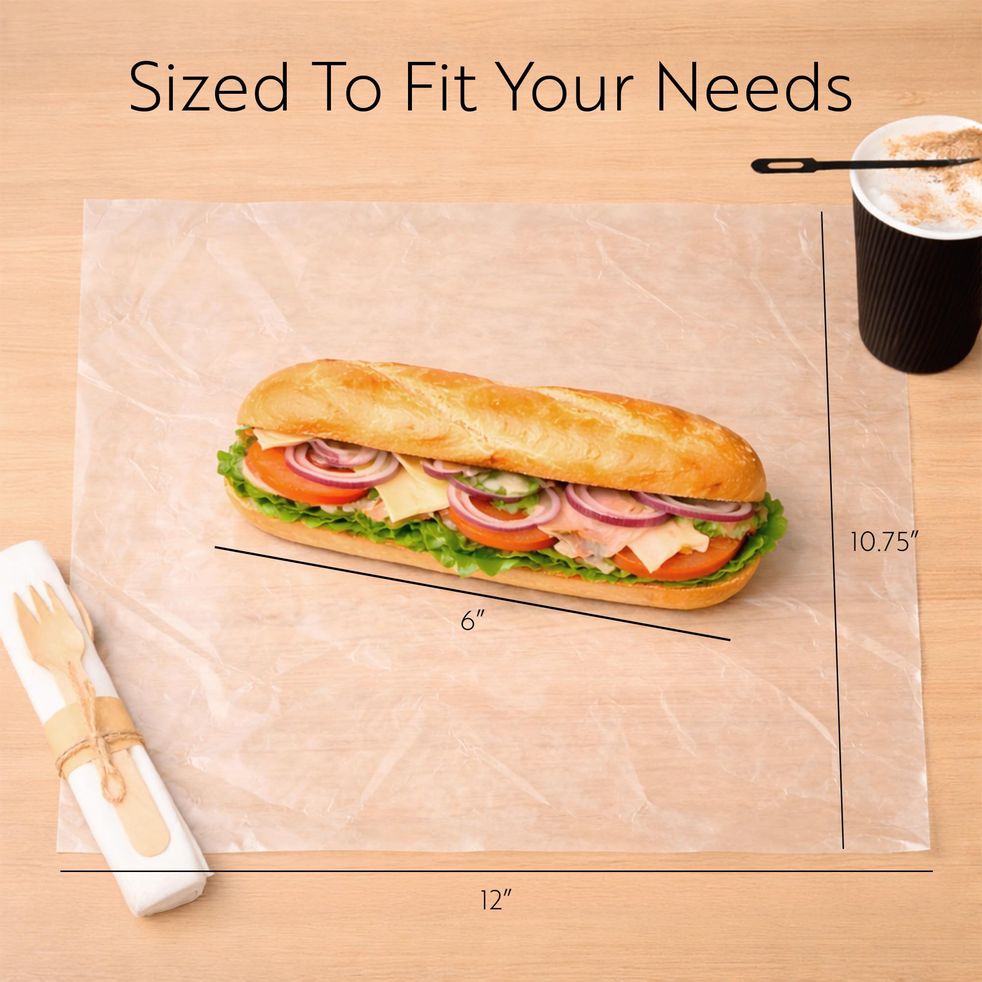 Restaurantware Base Hojas de plástico de 10.75 x 12 pulgadas, 1000 envolturas de plástico de carnicero entrelazadas, precortadas, desechables, hojas de plástico transparente, aptas para microondas,