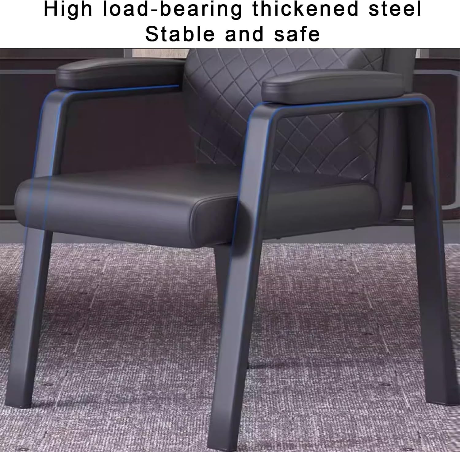 Cowhide Office Chair, Gaming Chair with Lumbar Support, Single Sofa Armchair, Suitable for Living Room, Office, Thickened Steel, Comfortable Sitting