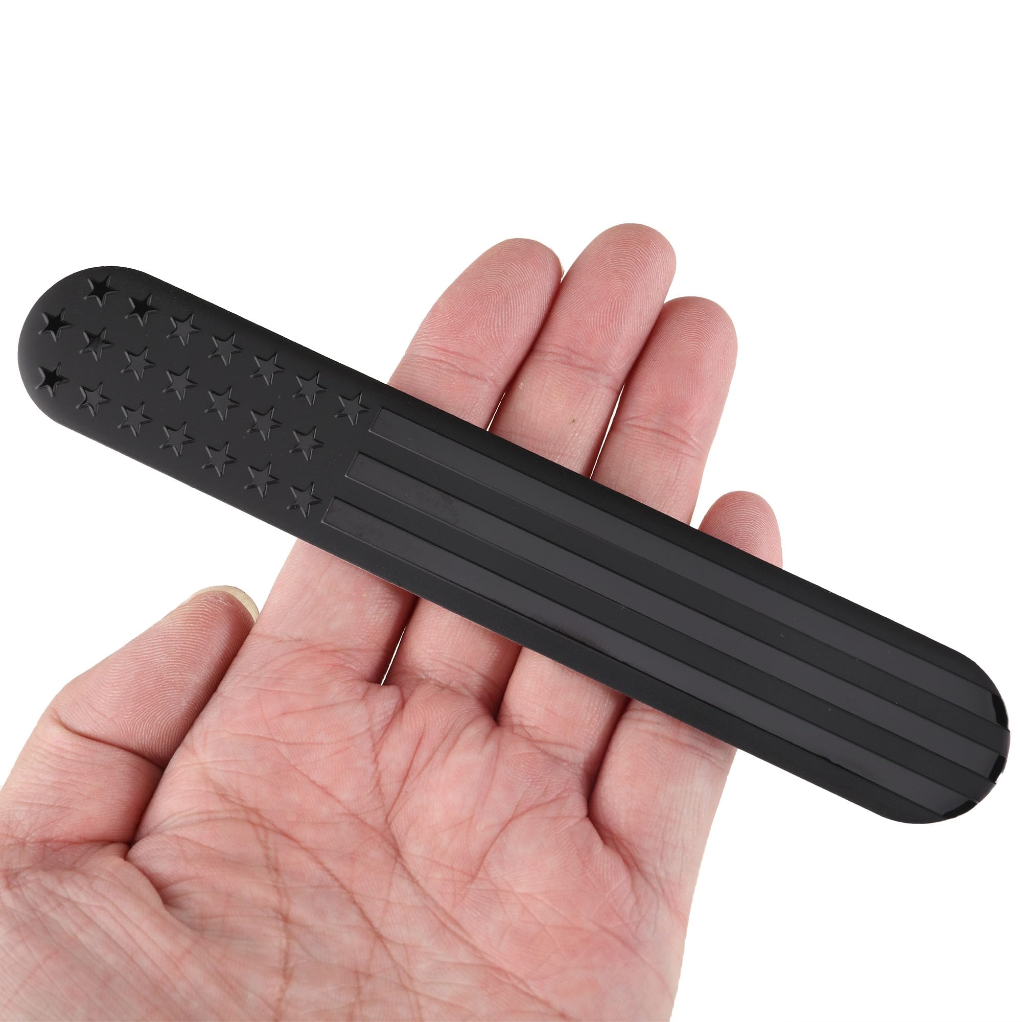 2PCS 6 02 x 0 98 Black American Metal Flag Auto Fender Emblem USA Flag Decal Car Stickers — view 6