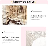 Vista 5 de Fitted Crib Sheets Western Cowboy Desert Mini Crib Sheets for Boy & Girl Toddler Mattress Sheets Playard Sheet 21216649