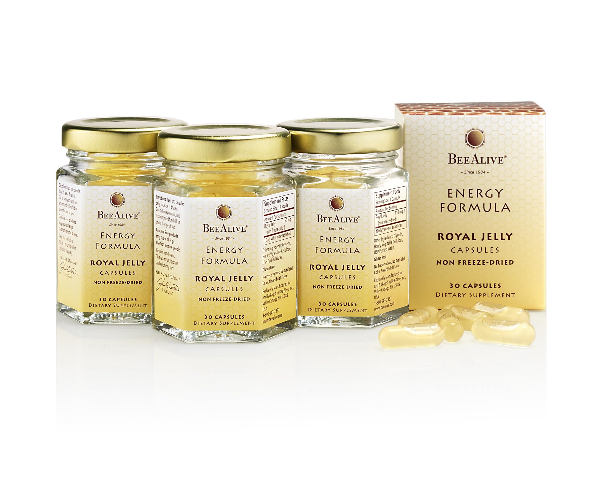 Royal Jelly Capsules - 3 Month Supply - 150 mg - 90 Capsules