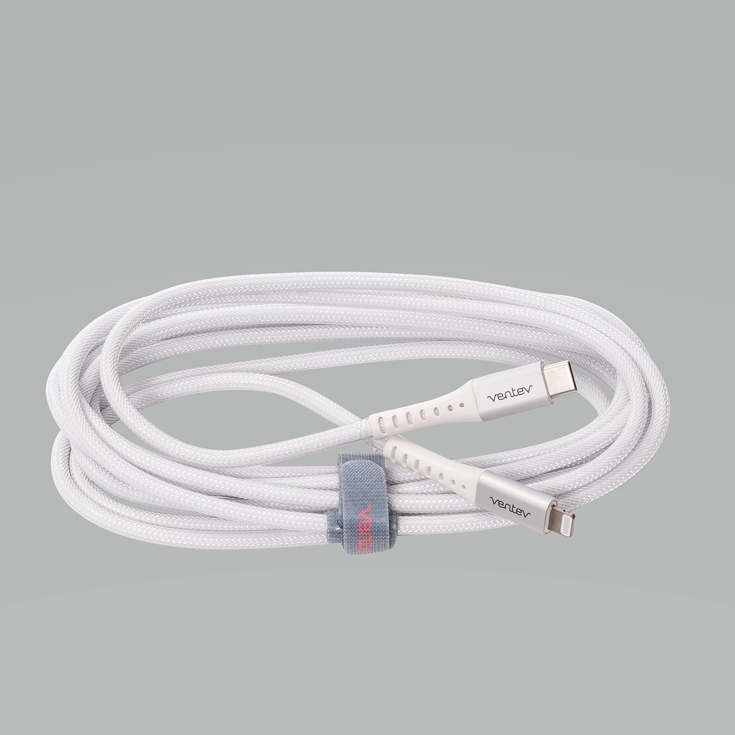 Ventev chargesync Alloy USB C to Apple Lightning Cable 10ft White