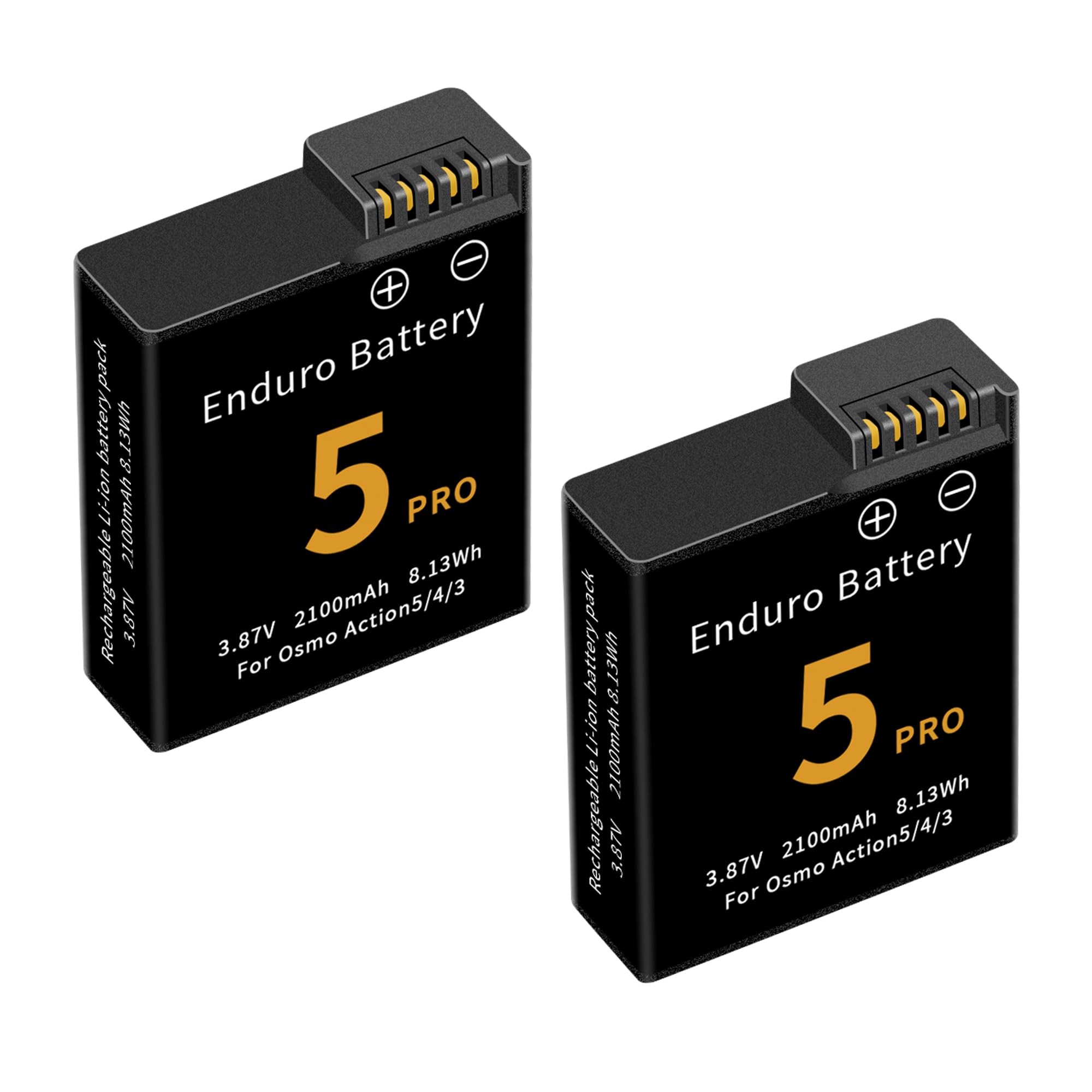 DFTIM 2-Pack Battery for Osmo 360/Osmo Action 5 Pro/4/3 Replacement Compatible with DJI OSMO Action 5 Pro, Action 4, Action 3 Cameras Upgrade 3.87V