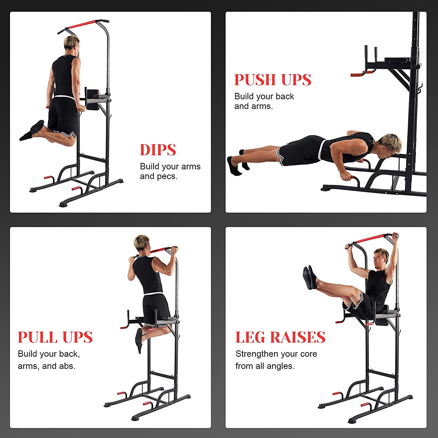 ULTIMAX Multifunction Power Tower Pull Up Dip Station Power Tower Chin