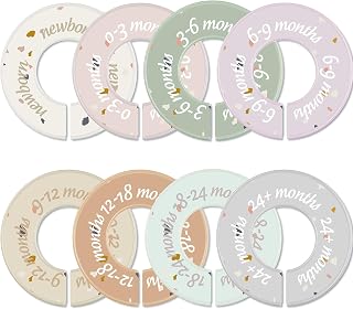 8 Pcs Infant Closet Dividers Nursery,Donut,Light Color