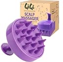QIQI Scalp Massager Brush for Hair & Shampoo | Relaxing Head Massager with Soft Silicone Bristles | Deep Cleansing & Anti-Dandruff Tool for Men & Women(PURPLE35) gallery image