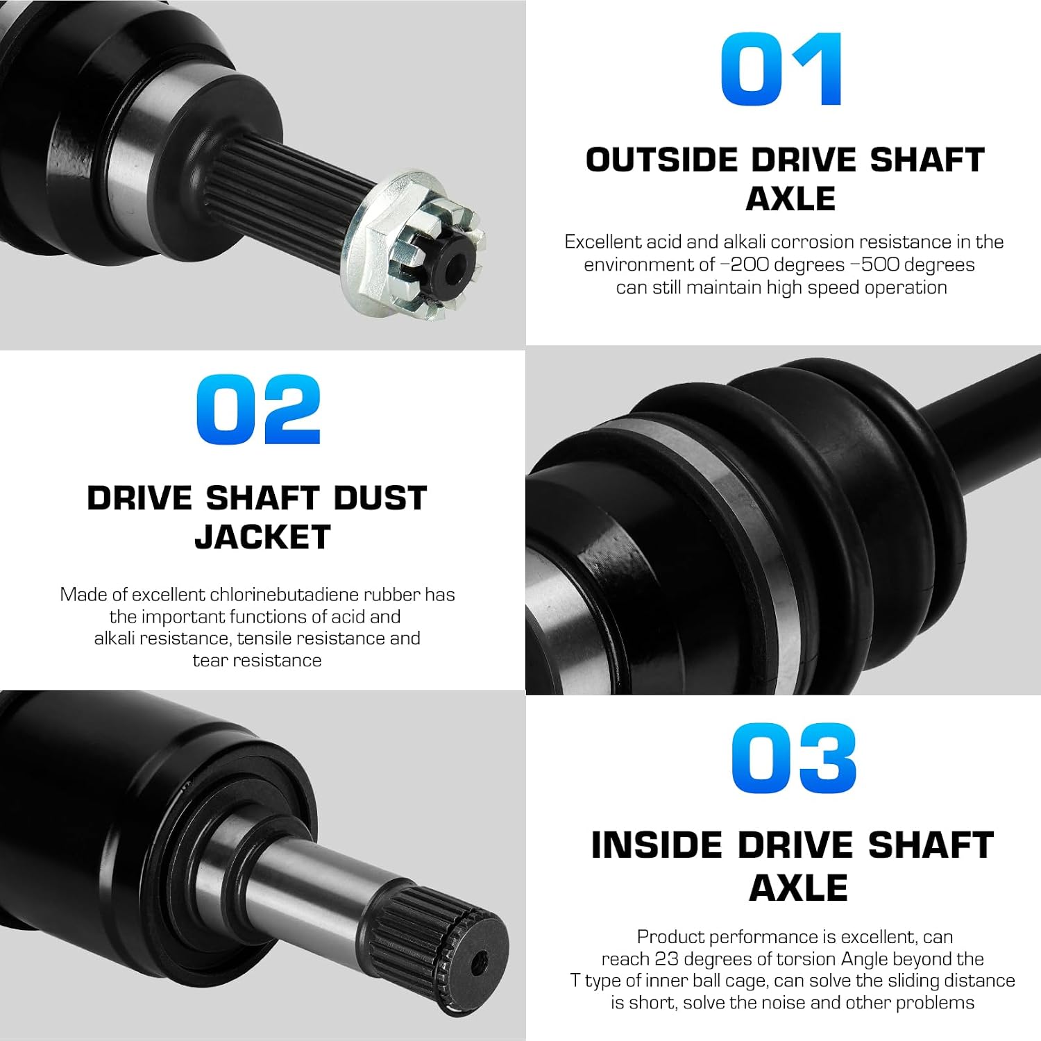Front Right CV Axle Shaft for Honda Pioneer 500 2015 2016 2017 2018 2019 2020 2021, Replace for 44250-HL5-A01, 44220-HL5-A01, 1 Front Right CV Axle